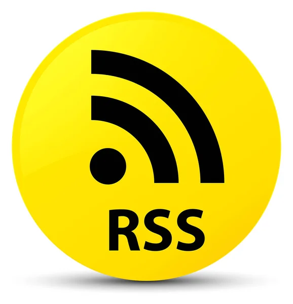 RSS yellow round button — Stock Photo, Image