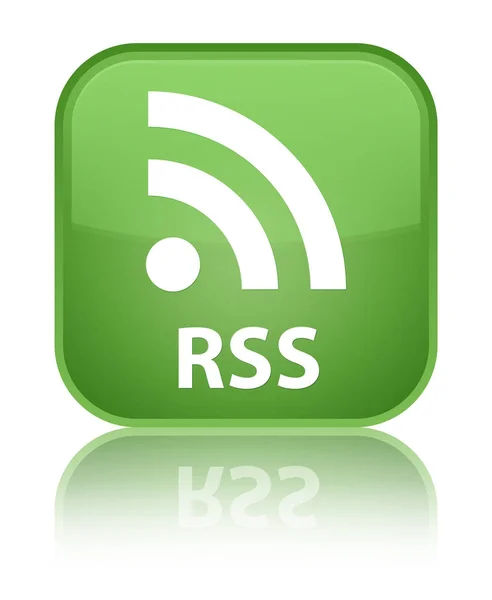 RSS special soft green square button — Stock Photo, Image