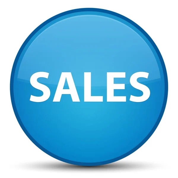 Prodej speciální azurová modrá kulaté tlačítko — Stock fotografie