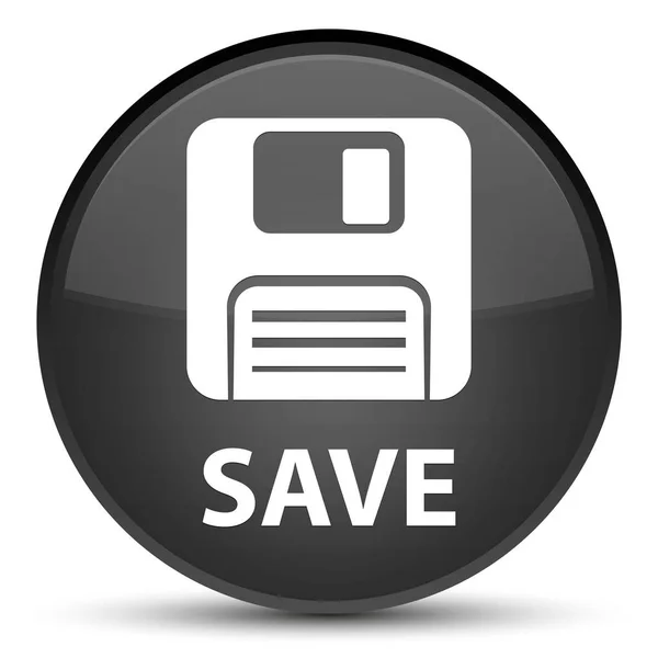 Save (floppy disk icon) special black round button — Stock Photo, Image