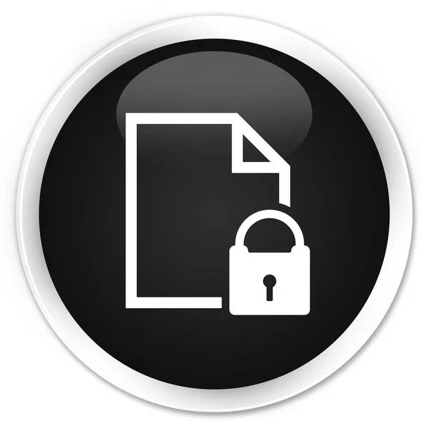 Secure document icon premium black round button — Stock Photo, Image