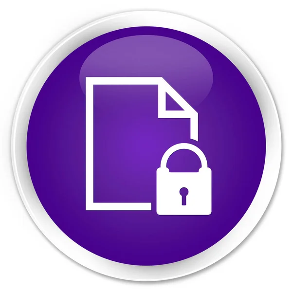 Secure document icon premium purple round button — Stock Photo, Image