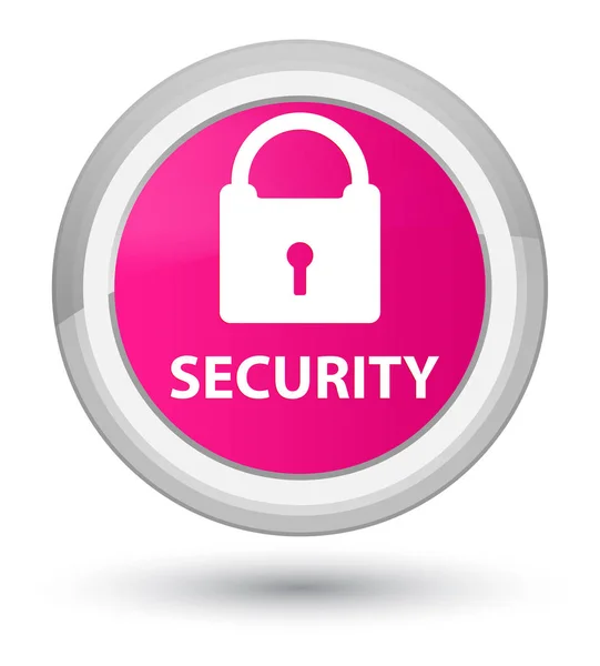 Sicurezza (icona del lucchetto) primo pulsante rotondo rosa — Foto Stock