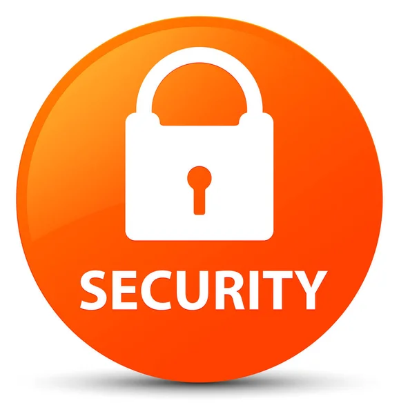 Sicurezza (icona del lucchetto) pulsante rotondo arancione — Foto Stock