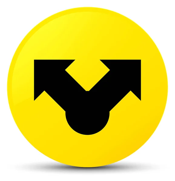 Podíl na ikonu žluté kulaté tlačítko — Stock fotografie