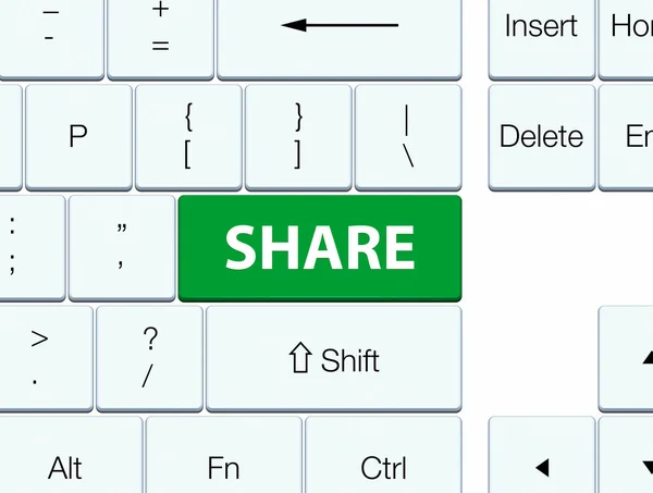 Partager le bouton clavier vert — Photo