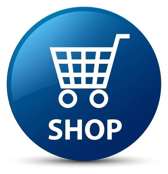 Shop blauer runder Knopf — Stockfoto