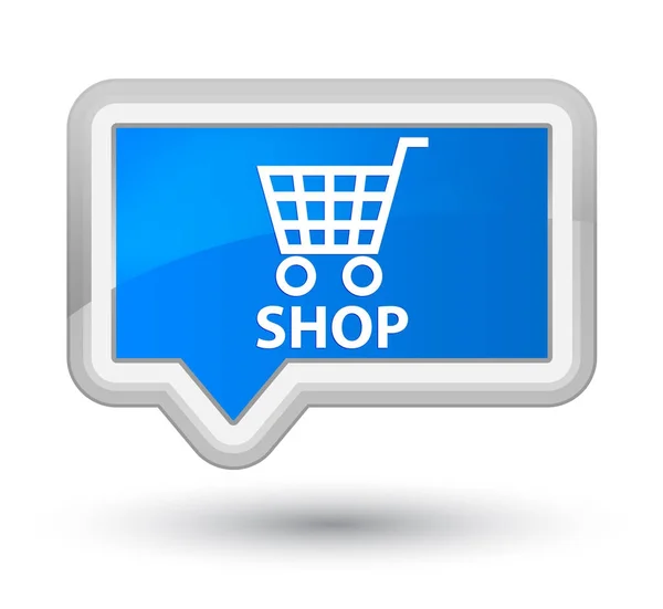 Shop prime cyan blue banner button — Stock Photo, Image