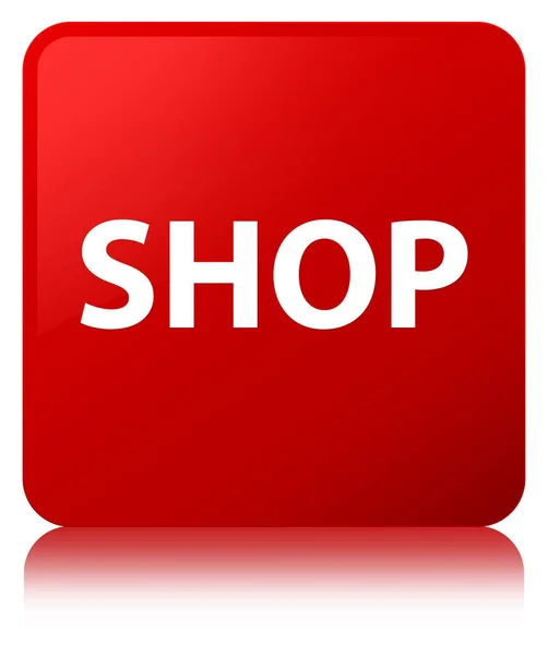 Shop roter quadratischer Knopf — Stockfoto