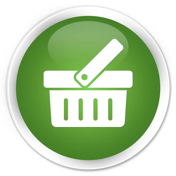 Shopping cart icon premium soft green round button — Stock Photo, Image