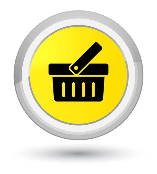 Shopping cart icon prime yellow round button — Stock Photo, Image