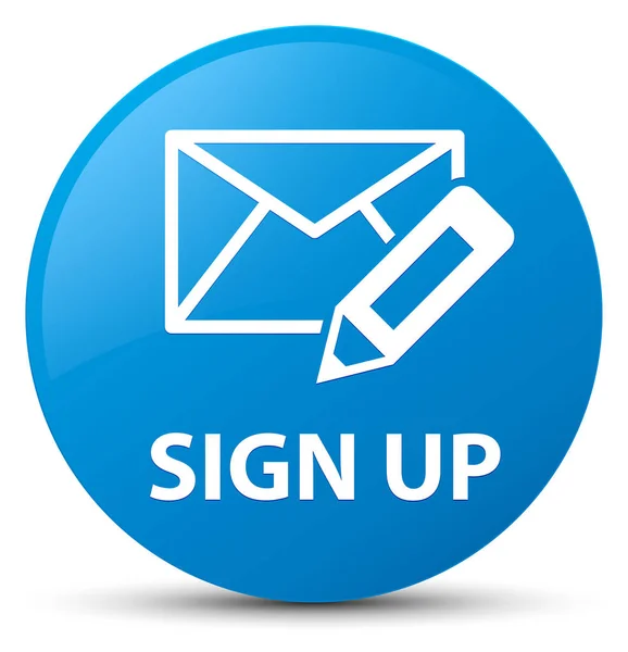 Sign up (edit mail icon) cyan blue round button