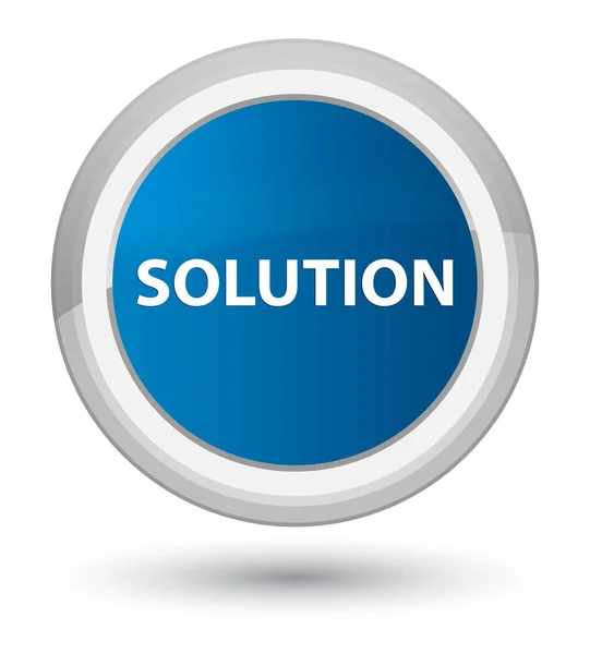 Solution prime blue round button — Stock Photo, Image