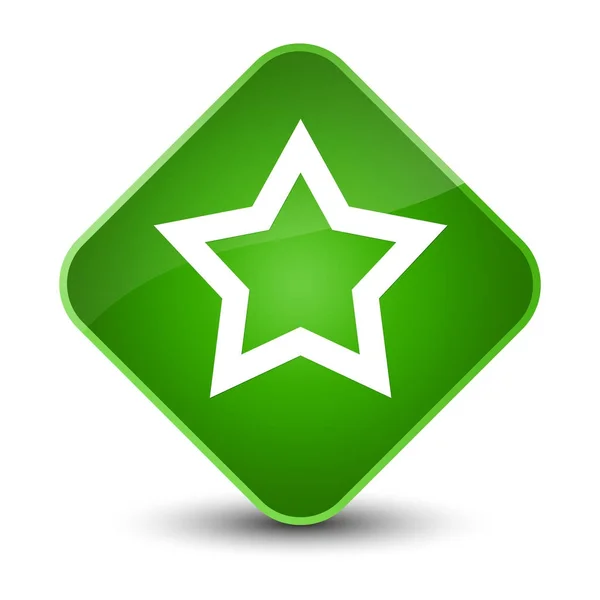 Ícone estrela elegante botão de diamante verde — Fotografia de Stock