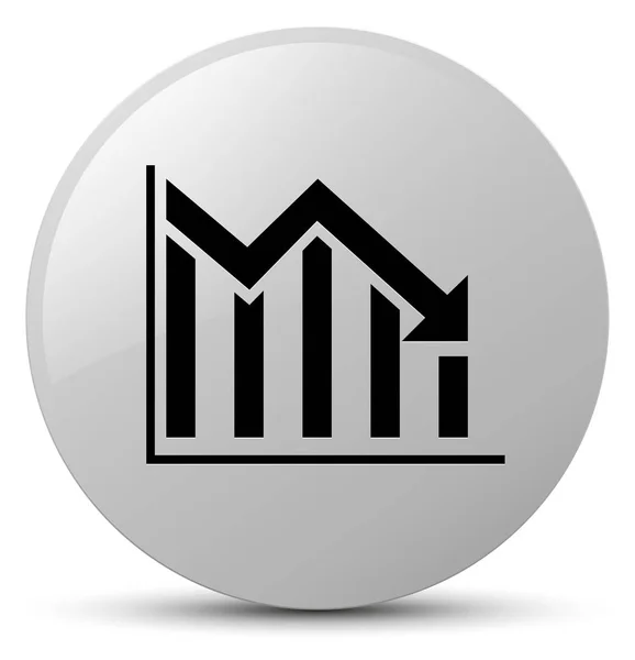 Statistieken ingedrukt pictogram witte ronde knop — Stockfoto