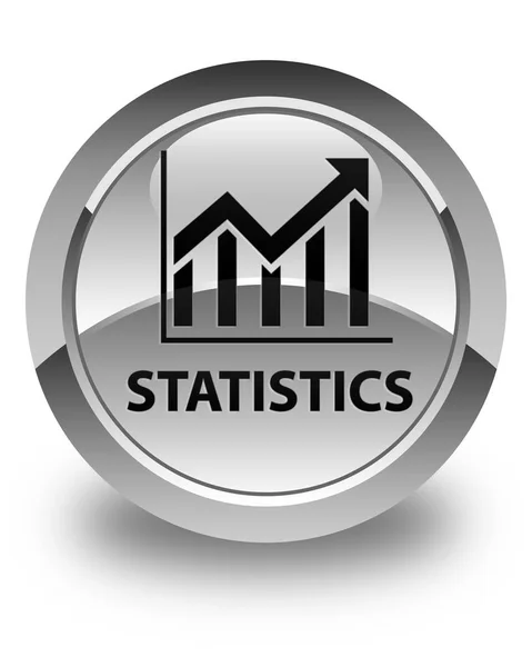 İstatistik parlak beyaz yuvarlak düğme — Stok fotoğraf