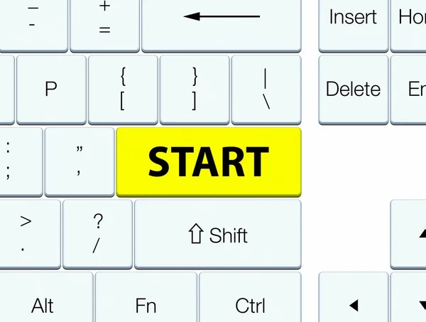Démarrer touche clavier jaune — Photo