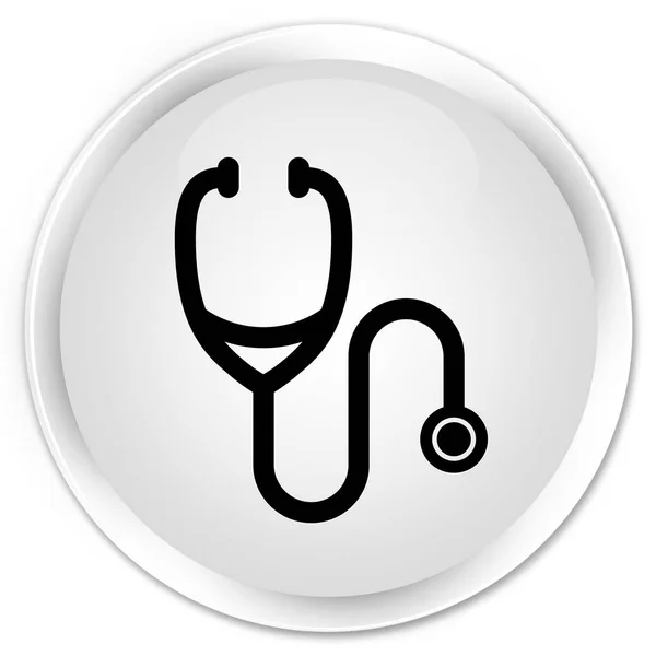 Stetoskop ikonu premium bílé kulaté tlačítko — Stock fotografie