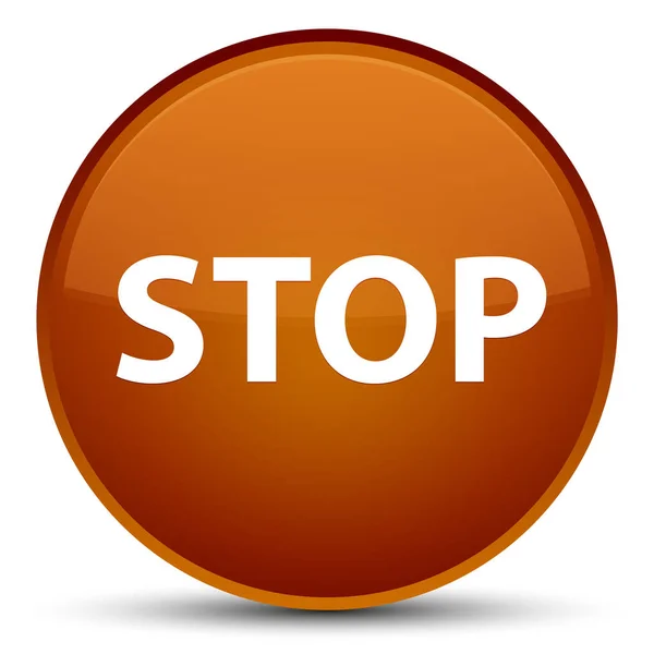 Stop speciale pulsante rotondo marrone — Foto Stock