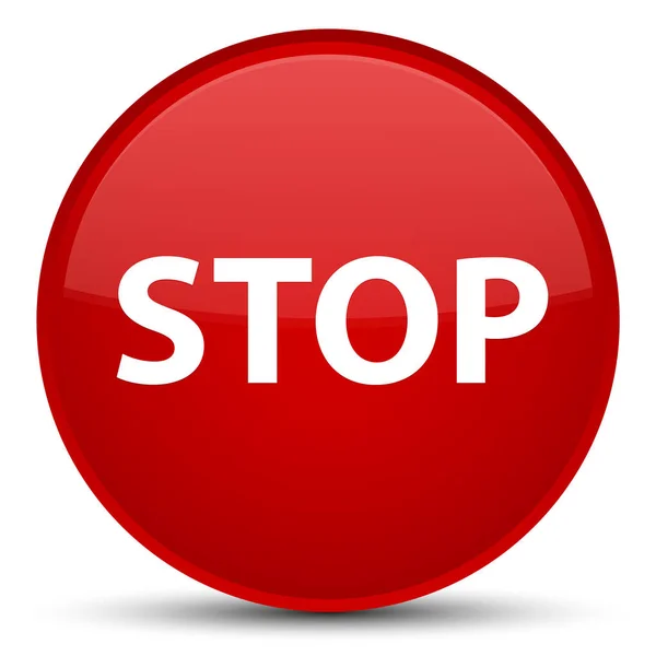 Stop speciale pulsante rotondo rosso — Foto Stock