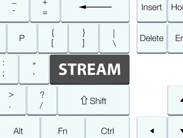 Botón de teclado negro Stream —  Fotos de Stock