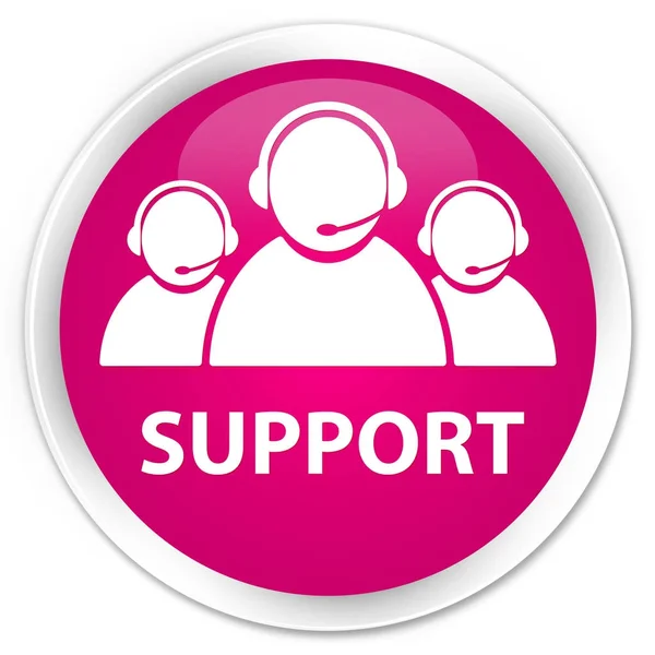 Support (customer care team icon) premium pink round button
