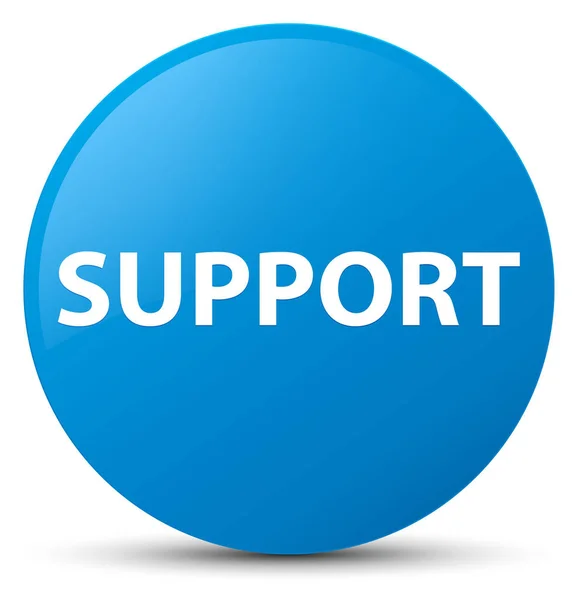 Blauwe ronde knop Support cyaan — Stockfoto