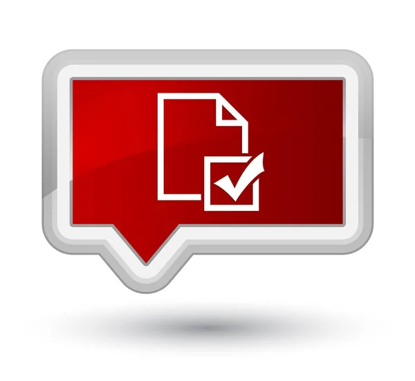Umfrage-Ikone erster roter Banner-Knopf — Stockfoto