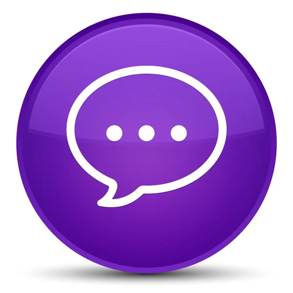 Talk bubble icon special purple round button