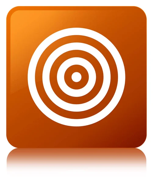 Icono blanco botón cuadrado marrón —  Fotos de Stock