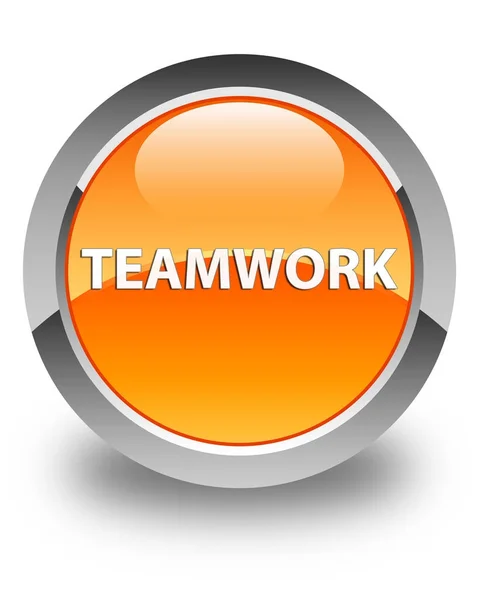 Teamwork glänzend orange runde Taste — Stockfoto