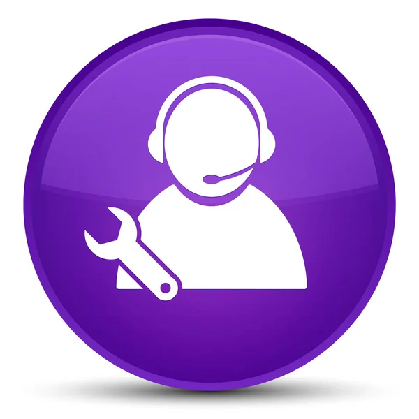 Tech-Unterstützung Symbol spezielle lila runden Knopf — Stockfoto