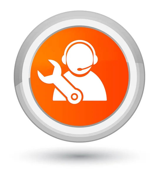 Tech support ikonen prime orange runda knappen — Stockfoto