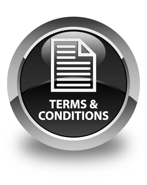 Terms and conditions (page icon) glossy black round button
