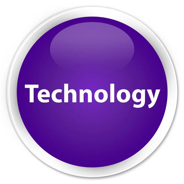 Технология премиум фиолетовый круглый кнопка — стоковое фото