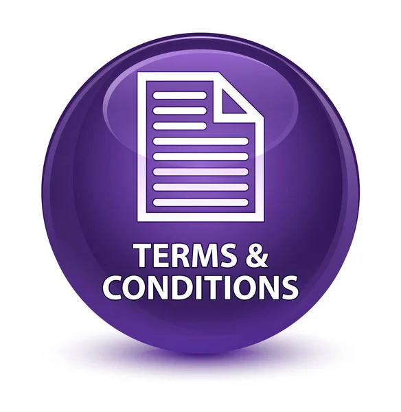 Terms and conditions (page icon) glassy purple round button — Stock Photo, Image