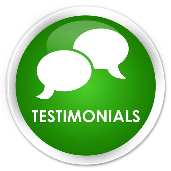 Testimonials (chat icon) premium green round button