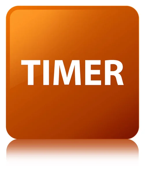 Timer braune quadratische Taste — Stockfoto