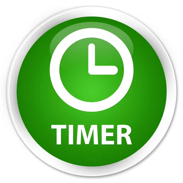 Timer botão redondo verde prémio — Fotografia de Stock