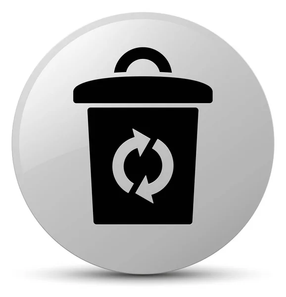 Çöp kutusu simgesi Beyaz yuvarlak düğmesi — Stok fotoğraf