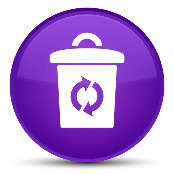 Trash icon special purple round button — Stock Photo, Image