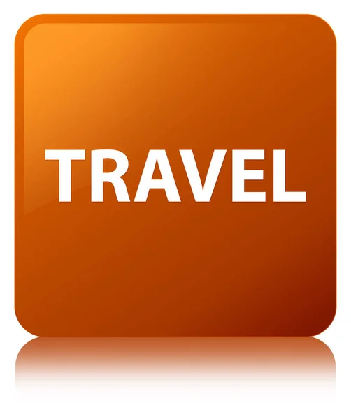 Travel brown square button — Stock Photo, Image