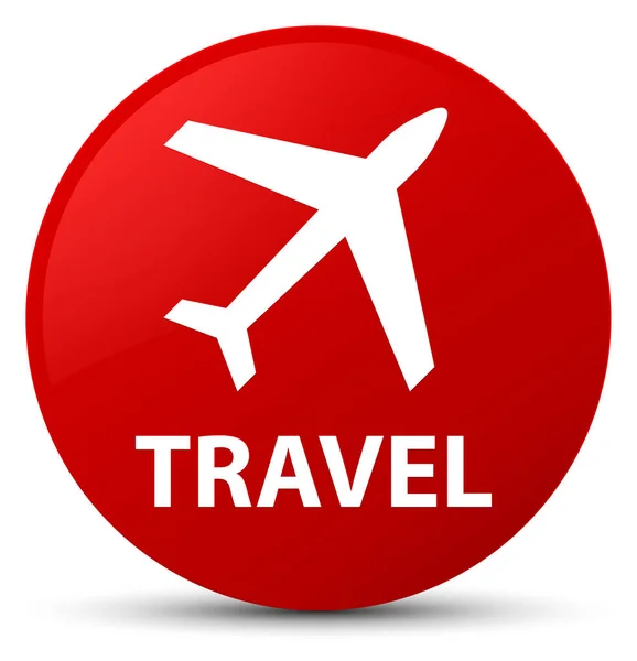 Travel (plane icon) red round button — Stock Photo, Image