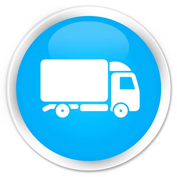 Vrachtwagen pictogram premie cyaan blauw ronde knop — Stockfoto