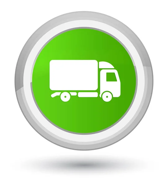 Vrachtwagen eersteklas zachte groene ronde knoop van het pictogram — Stockfoto