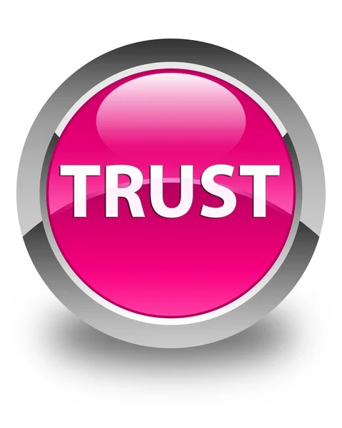 Trust glossy pink round button — Stock Photo, Image