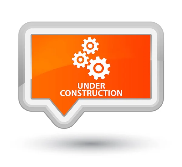 Under construction (gears icon) prime orange banner button — Stock Photo, Image