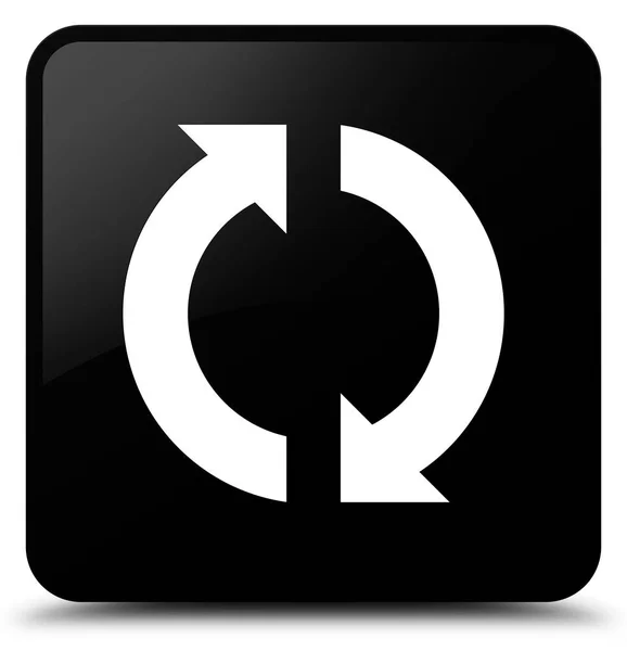 Update icon black square button — Stock Photo, Image