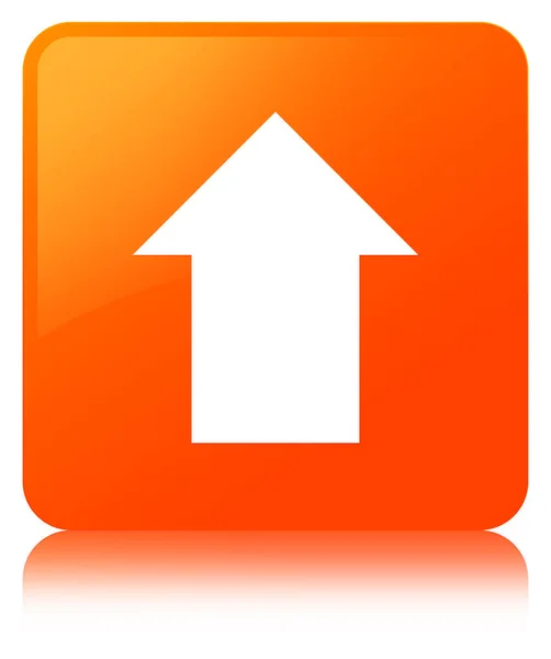 Ladda upp pilen ikonen orange fyrkantiga knappen — Stockfoto