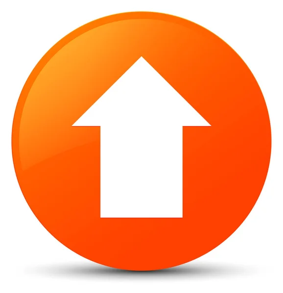 Uploaden pijlpictogram oranje ronde knop — Stockfoto